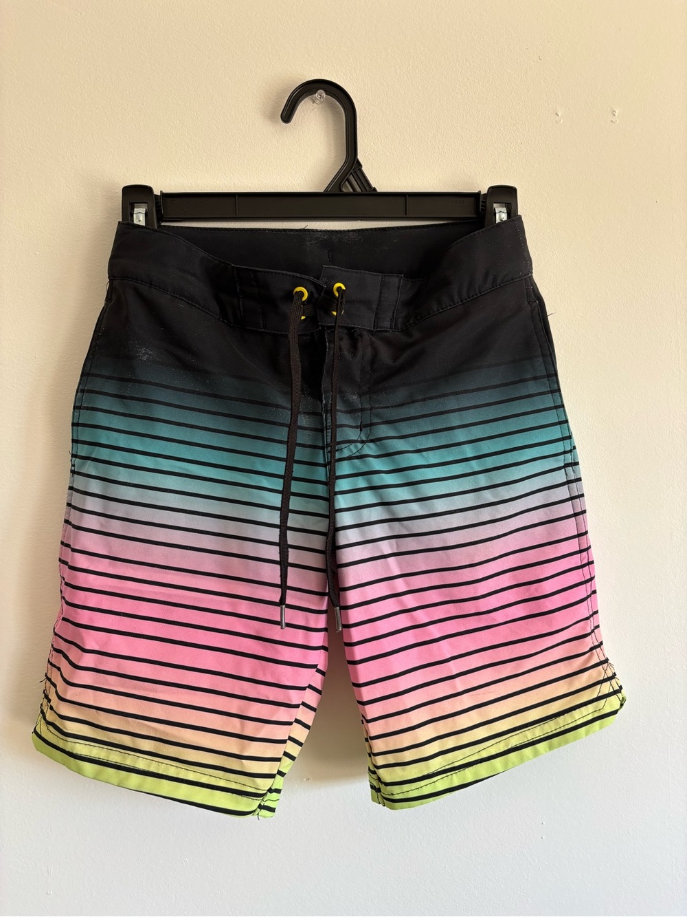 art class Boys Swim Trunks - Black, Teal, Pink & Yellow Gradient